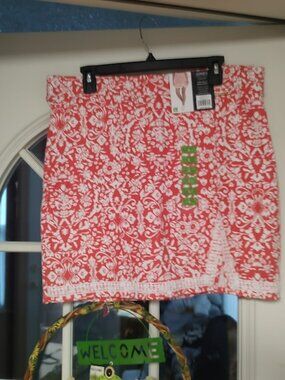 New Jones New York Dubarry White Pull On Split Hem Skort Size Women's L